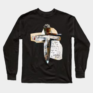Abstract Collage Cross Art Love Endures All Things Long Sleeve T-Shirt
